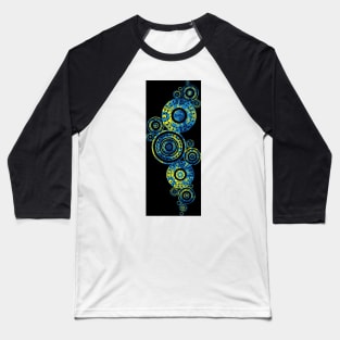Aboriginal Art - Circles Black Baseball T-Shirt